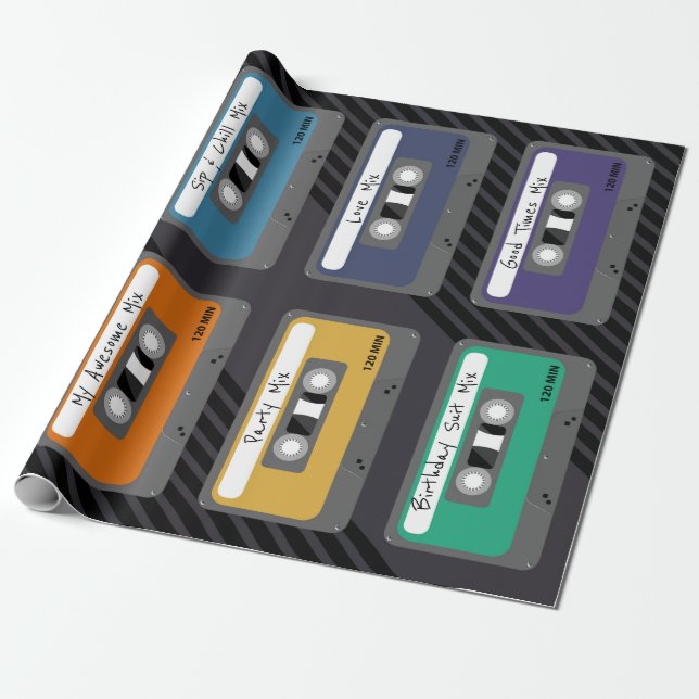 Papier Cadeau Personnaliser la mixtape Étiquette (Déroulé)