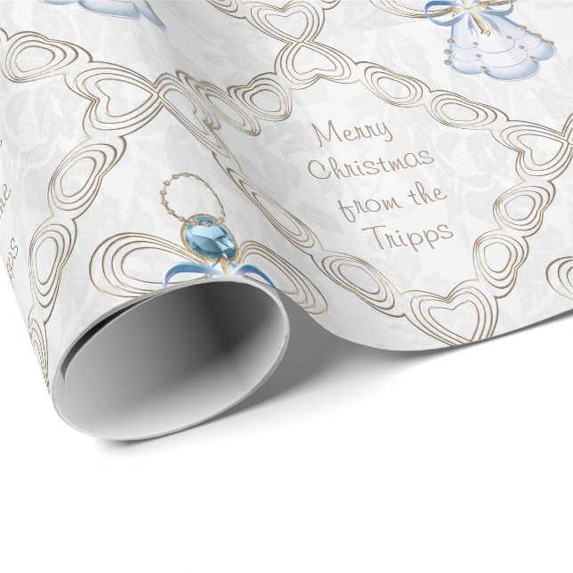 Papier Cadeau Personnaliser - L'ange fidèle de Noël de la foi (Coin rond)