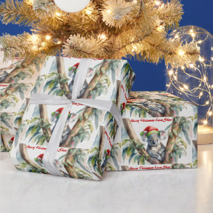 Papier Cadeau Personnaliser le nom Noël Koala dans la gomme