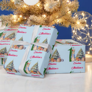 Papier Cadeau Personnaliser Nom Pierre le lapin Premier Noël