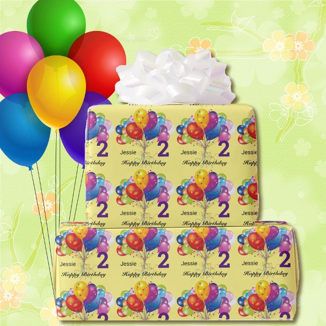 Papier Cadeau Personnalisez Joyeux Anniversaire Nom et âge de l' (Créateur téléchargé)