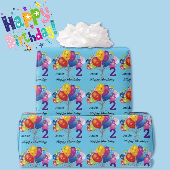 Papier Cadeau Personnalisez Joyeux Anniversaire Nom et âge de l' (Créateur téléchargé)