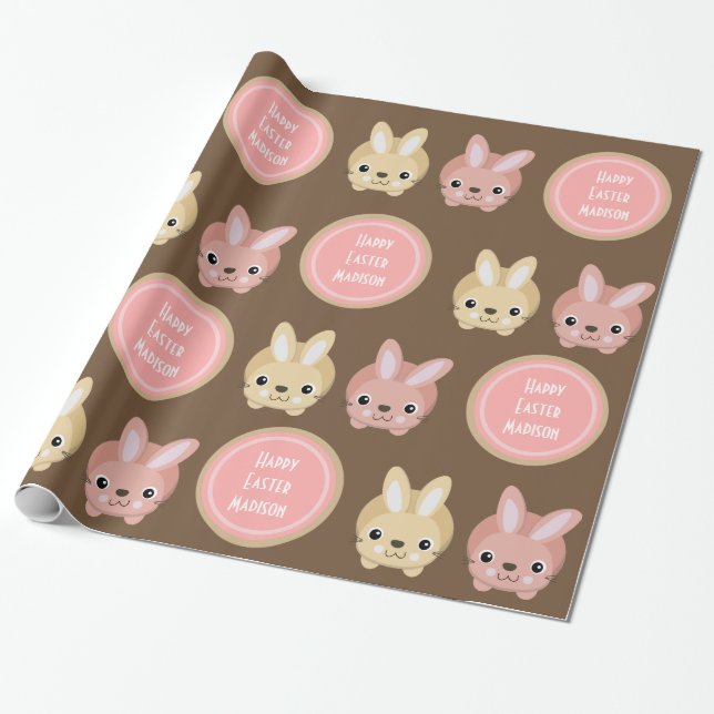 Papier Cadeau Personnalisez Les Bunnies Nom Et Occasion (Déroulé)