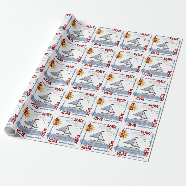 Papier Cadeau Personnalisez votre voilier (Déroulé)