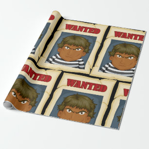 Papier Cadeau Personne Recherchée Échappée Prisonnier Enveloppem