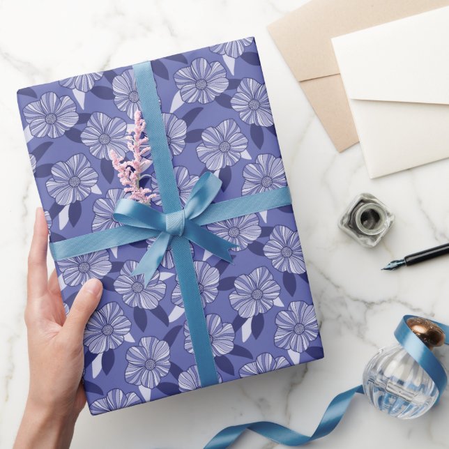 Papier Cadeau Perwinkle Floral Line Art (Cadeaux)