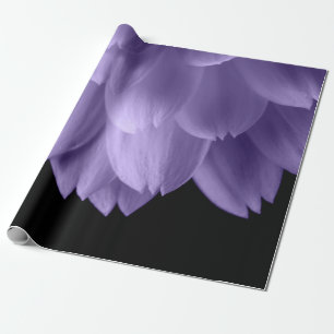 Papier Cadeau Pétales de fleurs violettes Ultra violet noir