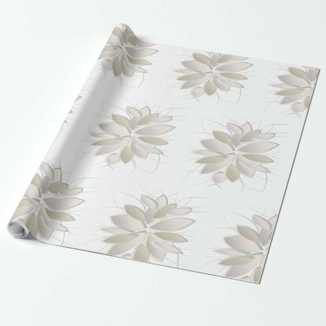 Papier Cadeau pétales de pierre blanche (Déroulé)