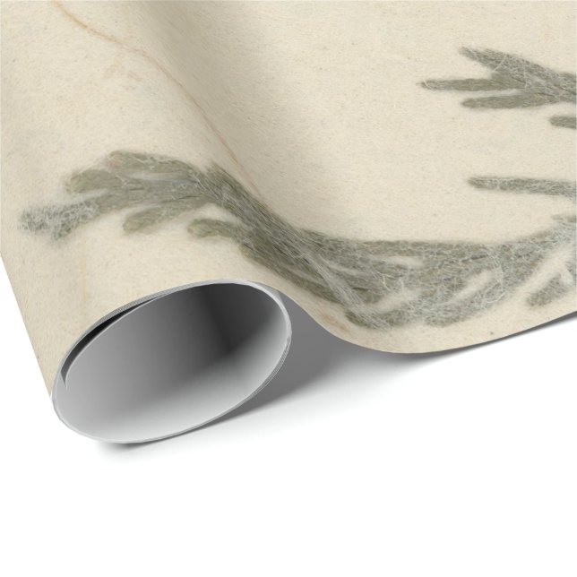 Papier Cadeau Pétales de Rose Floral Kraft naturel Mulberry Deli (Coin rond)