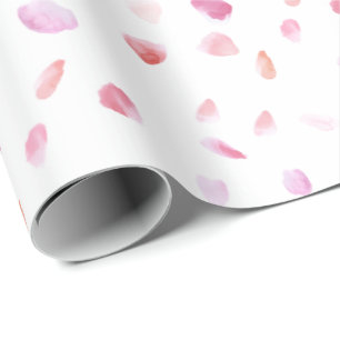 Papier Cadeau Pétales de rose rose pêche romantique Mariage flor