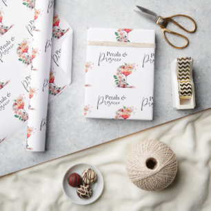 Papier Cadeau Pétales et Prosecco Floral Brunch de Mariage