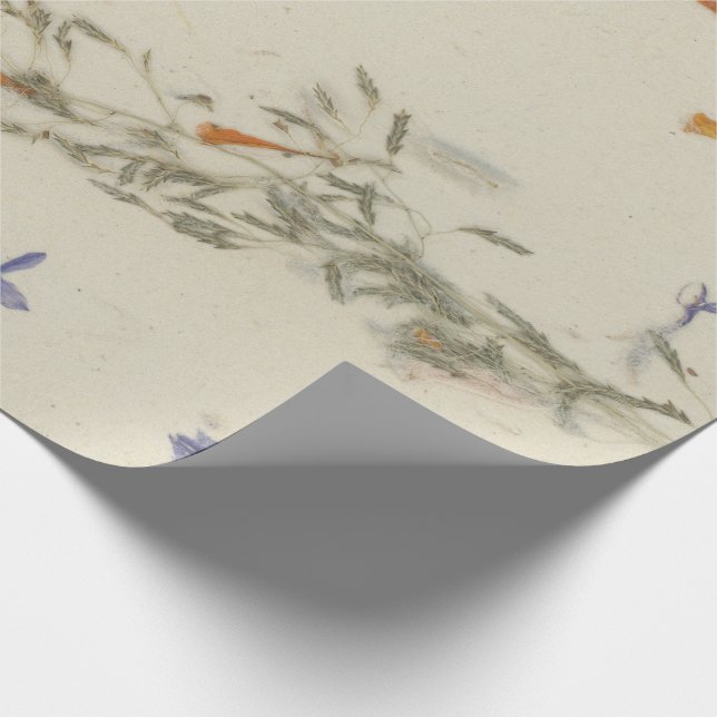Papier Cadeau Pétales florales Kraft Naturelles Mulberry Oubliez (Coin)