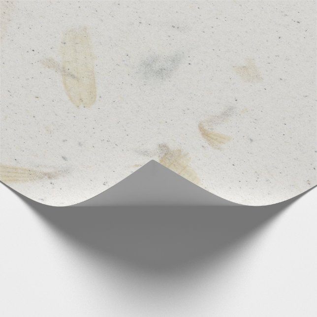 Papier Cadeau Pétales florales naturelles Herbes crémeuses d'ivo (Coin)