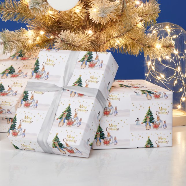 Papier Cadeau Peter Josephine Bunny Joyeux Noël (Vacances)
