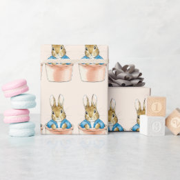 Papier Cadeau Peter le lapin assis en pot Plante