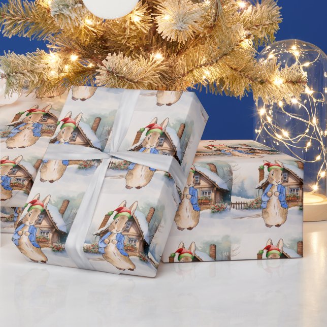 Papier Cadeau Peter le lapin Noël neigeux (Vacances)