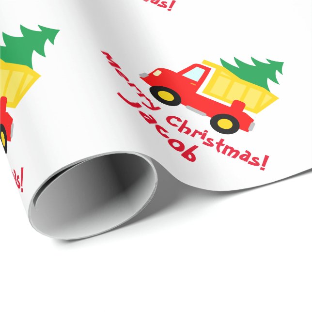 Papier Cadeau Petit arbre de Noël de Noël de Noël de Noël (Coin rond)