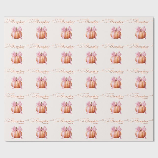 Papier Cadeau Petit Baby shower Citrouille - Chute de Bow Rose (Plat)
