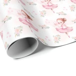 Papier Cadeau Petit ballerine rose cadeau d'anniversaire papier 