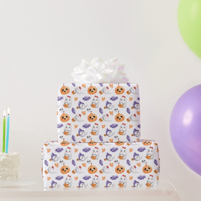Papier Cadeau Petit Boo Halloween Baby shower mou Fantômes (Cadeaux de fête)