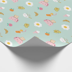 Papier Cadeau Petit déjeuner mignon à la menthe