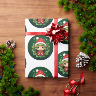 Papier Cadeau Petit garçon Elf Xmas Magie