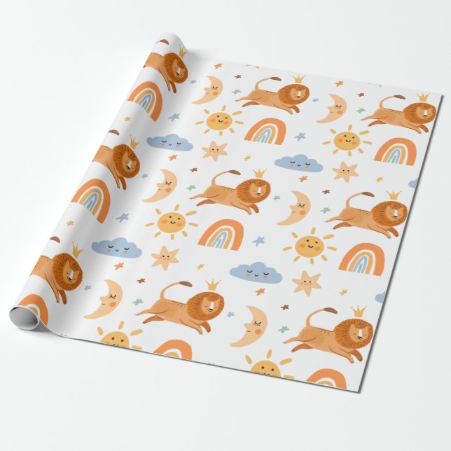 Papier Cadeau Petit lion (Déroulé)