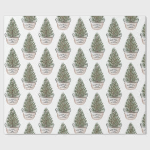 Papier Cadeau Petit motif d'arbre de Noël