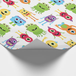Papier Cadeau Petit motif mignon de monstres