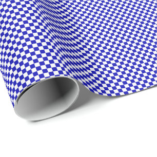 Papier Cadeau Petit papier d'emballage de contrôles de bleu
