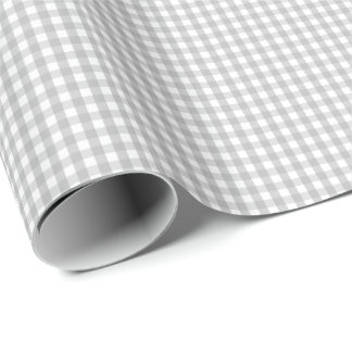 Papier Cadeau Petit papier d'emballage de guingan gris et blanc