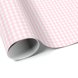 Papier Cadeau Petit papier d'emballage de guingan rose-clair et
