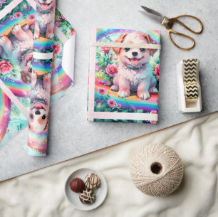 Papier Cadeau Petit Petit Petit Petit Chien Chien Chien Mignonne