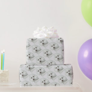 Papier Cadeau Petit Petit Petit Poodé Blanc Cute Animaux de comp