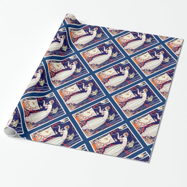 PAPIER CADEAU PETIT POISSON ÉTONNANT, MODE BEAUTÉ ART DÉCO (Déroulé)