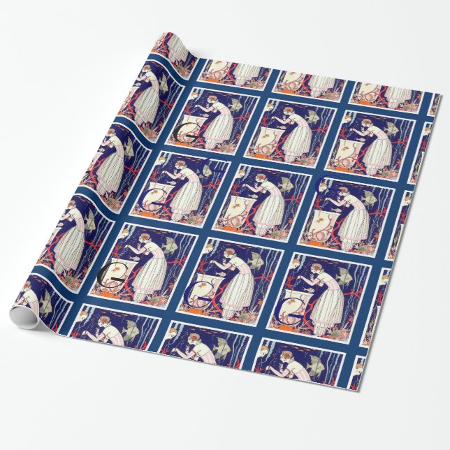 PAPIER CADEAU PETIT POISSON ÉTONNANT, MODE BEAUTÉ ART DÉCO (Déroulé)