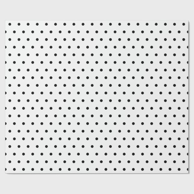 Papier Cadeau Petit Polka noir et blanc cadeau de Noël (Plat)