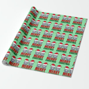Papier Cadeau Petit rhinocéros de Noël