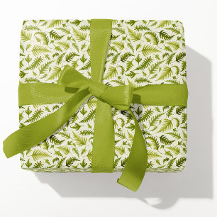 Papier Cadeau Petite Aquarelle Verte Feuilles