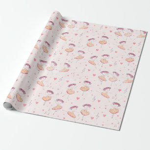 Papier Cadeau Petite Ballerina sur arrière - plan léger