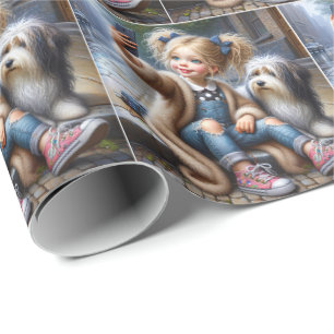 Papier Cadeau Petite fille prenant un selfie