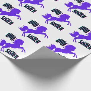 Papier Cadeau Petite soeur Pony pourpre