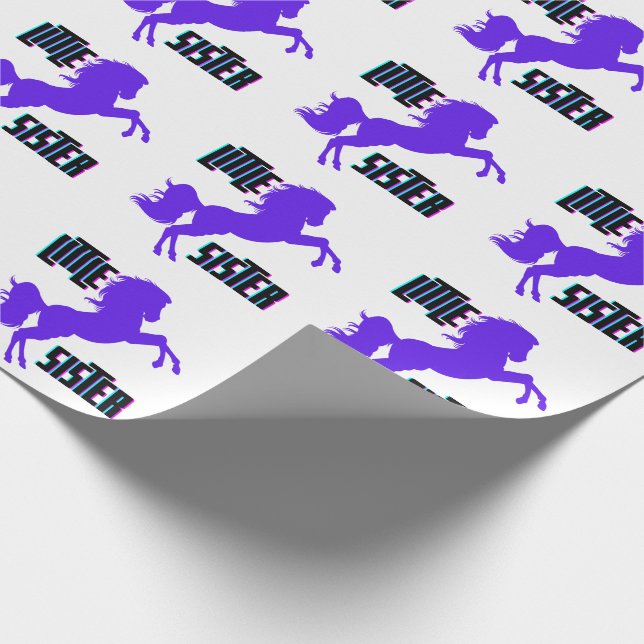 Papier Cadeau Petite soeur Pony pourpre (Coin)