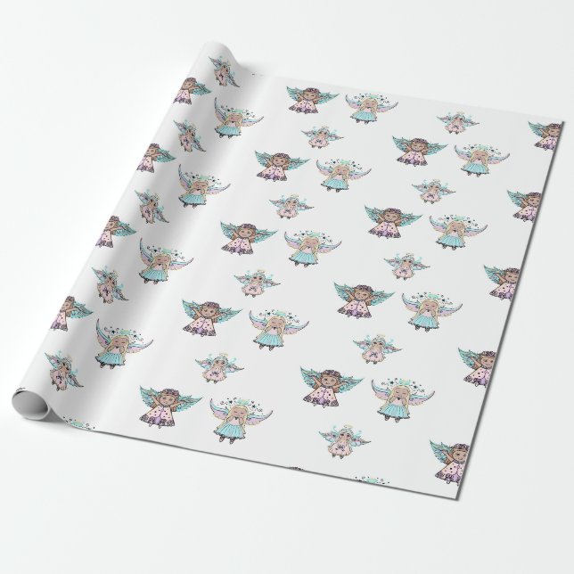 Papier Cadeau Petits anges minuscules de Renee Lavoie (Déroulé)