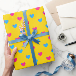 Papier cadeau petits coeurs Fierté pan