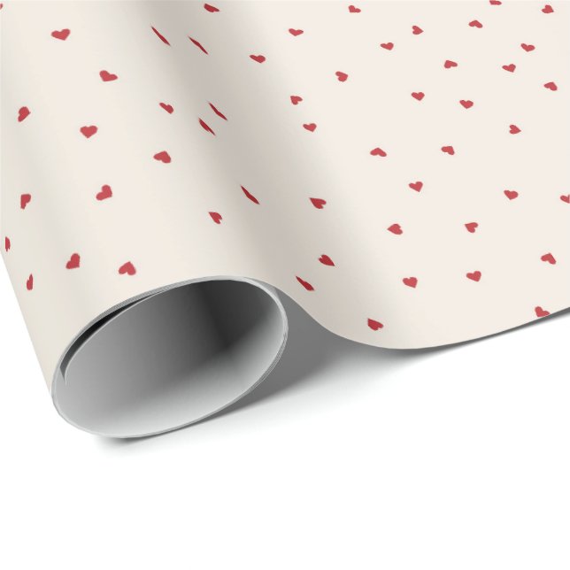 Papier Cadeau Petits Coeurs rouges pour votre Saint Valentin (Coin rond)