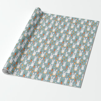 Papier Cadeau Petits lapins et fleurs