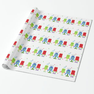 Papier Cadeau Petits monstres stupides