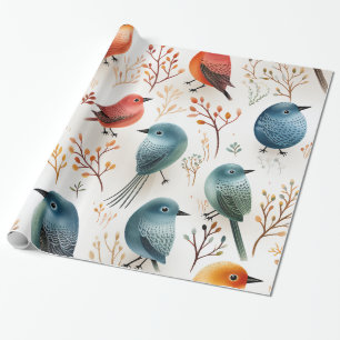 Papier Cadeau Petits oiseaux