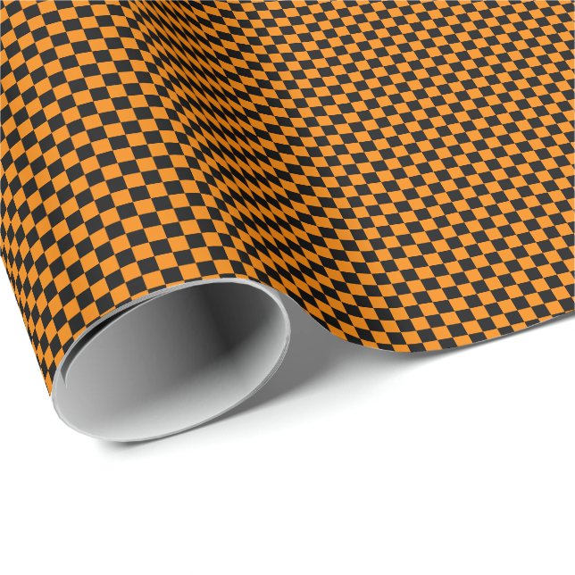 Papier Cadeau Petits papiers d'enveloppement noir et orange (Coin rond)